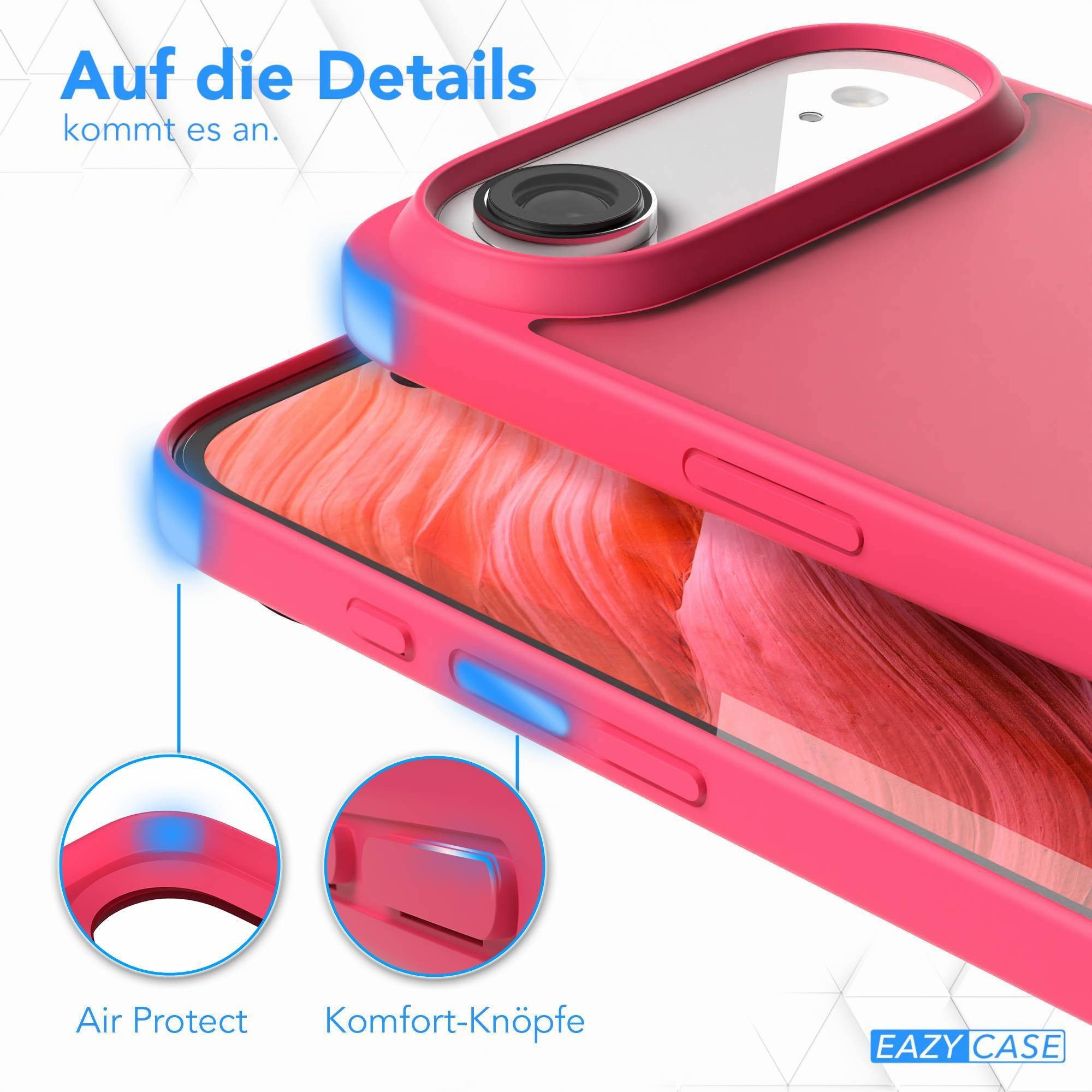 EAZY CASE Handyhülle Outdoor Case für Apple iPhone Air 6,5 Zoll, Outdoor Case Dünn Transparent mit Kameraschutz Back Cover Pink – Bild 4 von 5