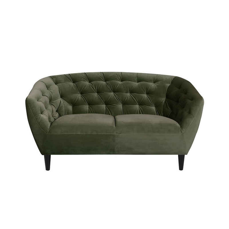 ebuy24 Sofa Rita Sofa 2 Personen tannengrün, Gummibaum schwarz, 1 Teile