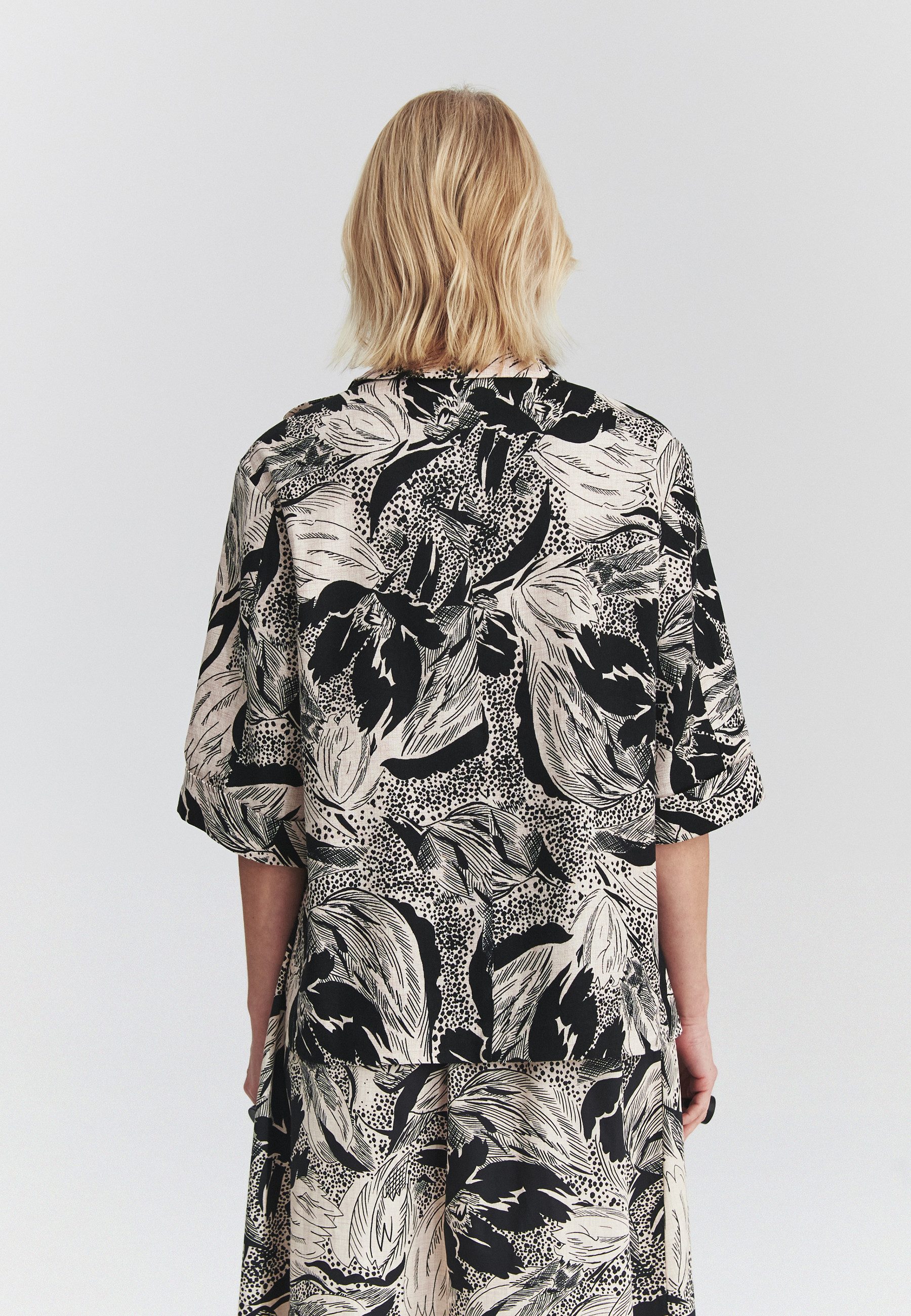 TATUUM Longblazer Gemustertes Jacket Mit Leinen - Salbi