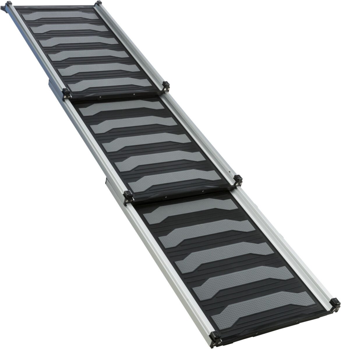 TRIXIE Hunderampe 3-fach Teleskop-Rampe, Aluminium/TPR - schwarz/grau - 40 × 78–175 cm