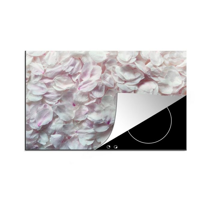 MuchoWow Herdblende-/Abdeckplatte Ein hellrosa Muster aus Blütenblättern Vinyl (1 tlg) induktionskochfeld Schutz für die küche Ceranfeldabdeckung