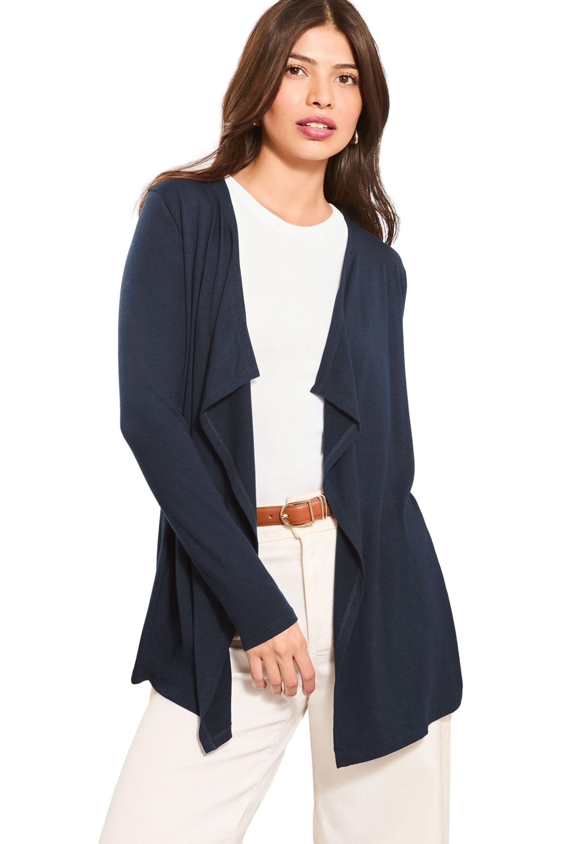 Strickjacke Lipsy Strickjacke mit Wasserfallkragen, Regular