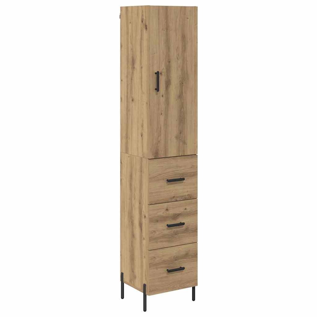 vidaXL Highboard Highboard Artisan-Eiche 34,5 x 34 x 180 cm Holzwerkstoff (1 St)