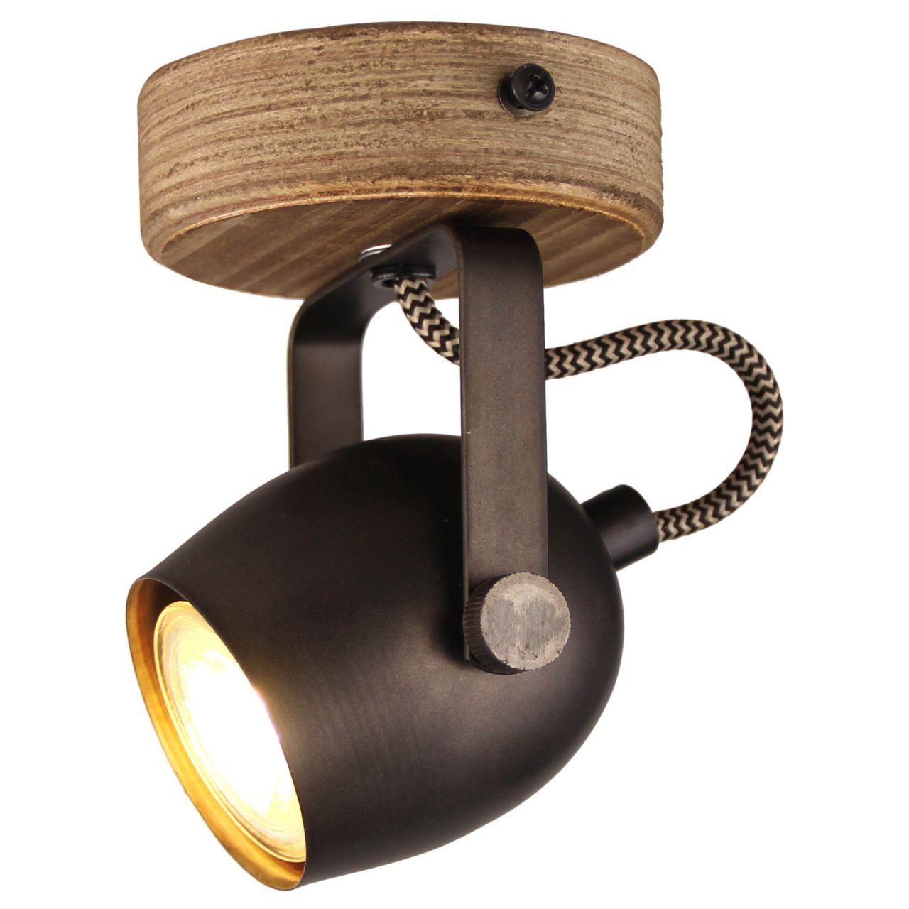 Brilliant Wandleuchte Tool, Lampe Tool Wandspot schwarz stahl 1x PAR51, GU10, 35W, geeignet für