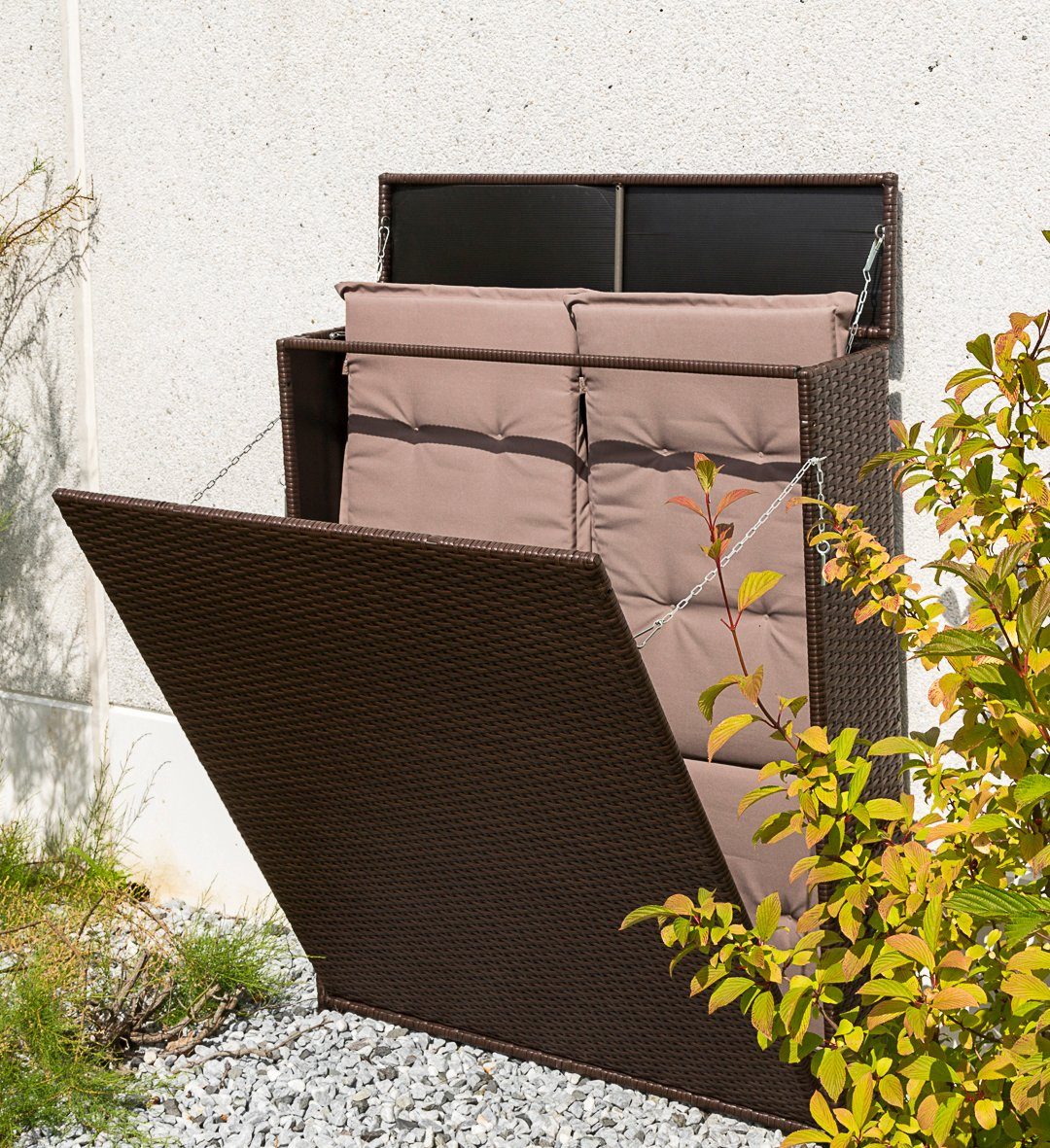 MERXX Auflagenbox »Kissenbox hoch«, 100x119x25 cm, Polyrattan, braun