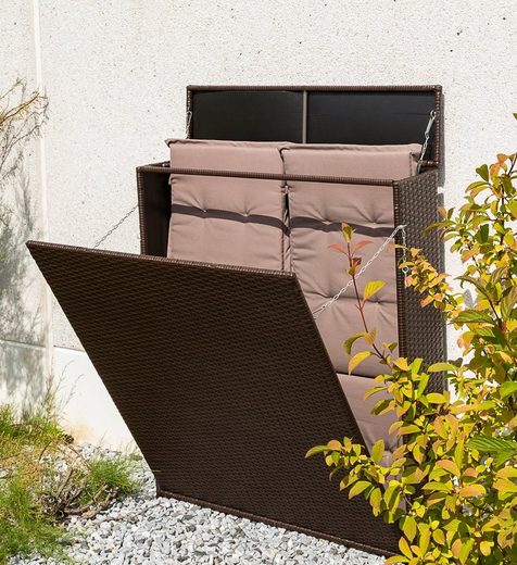 MERXX Auflagenbox »Kissenbox hoch«, 100x119x25 cm, Polyrattan, braun