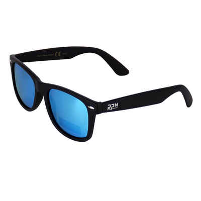 MIRROSI Wayfarer Damen Herren Sonnenbrille Polarisiert UV400 Schutz (Brille verspiegelt Blau, inkl.1x Окуляриetui und 1x Окуляриtuch) Pilotenbrille Polarisiert Fliegerbrille Klassik Schwarz