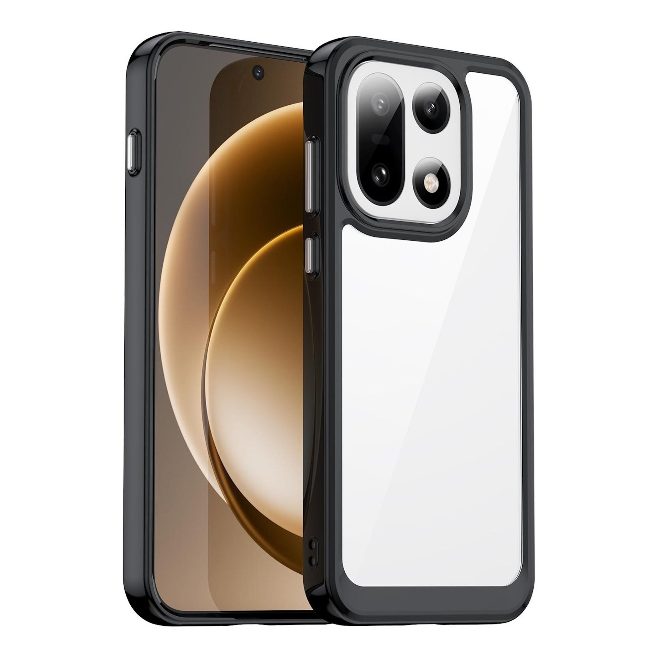 Wigento Handyhülle Für OnePlus 15 Colorful Series TPU Acryl Schutz Hülle Schwarz, Colorful Series Hybrid Schutzhülle