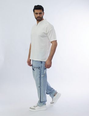 Denim House Loose-fit-Jeans Herren Baggy Jeans Loose Fit Hip Hop Double Knee Style Blau W36/L34 Hammerschlaufe