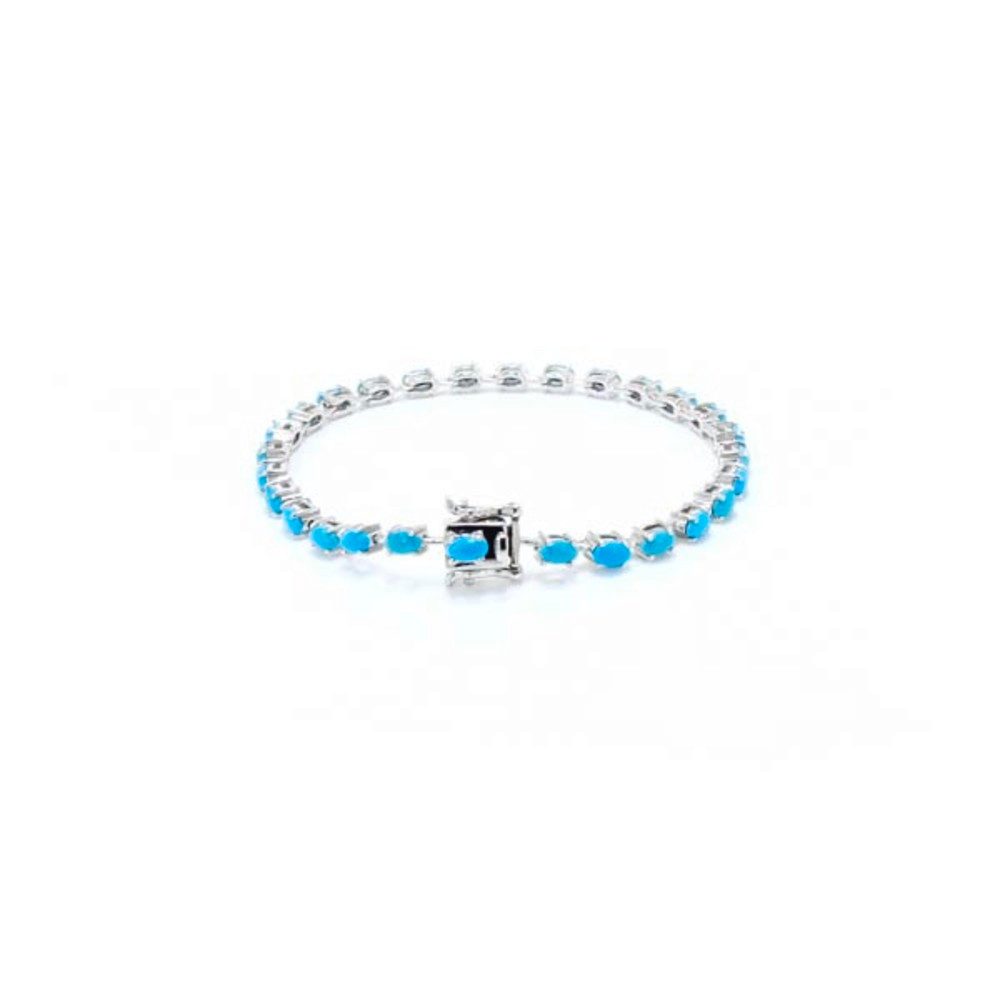 Cavill Silberarmband Türkisarmband Damen Silber 925 mit Platin Beschichtung 4,73 ct Oval (1-tlg)