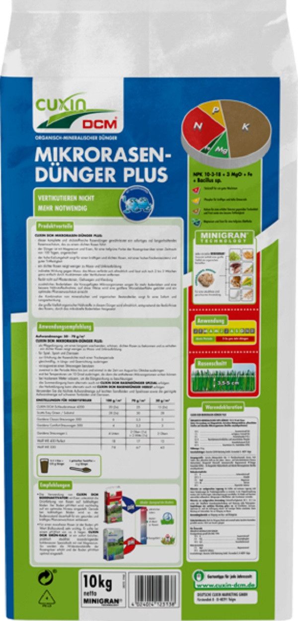 Thumbnail - Cuxin DCM Rasendünger DCM Rasendünger Mikro Plus - 10 KG für 200 qm