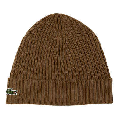 Lacoste Strickmütze Strick-Beanie mit Krokodil-Applikation