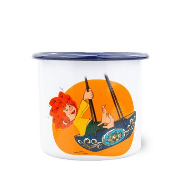 Bavariashop Tasse ®Pumuckl Emailletasse "Schiffschaukel" • 350 ml, Hochwertiges Emaille, Lokal gefertigt, In Handarbeit hergestellt.