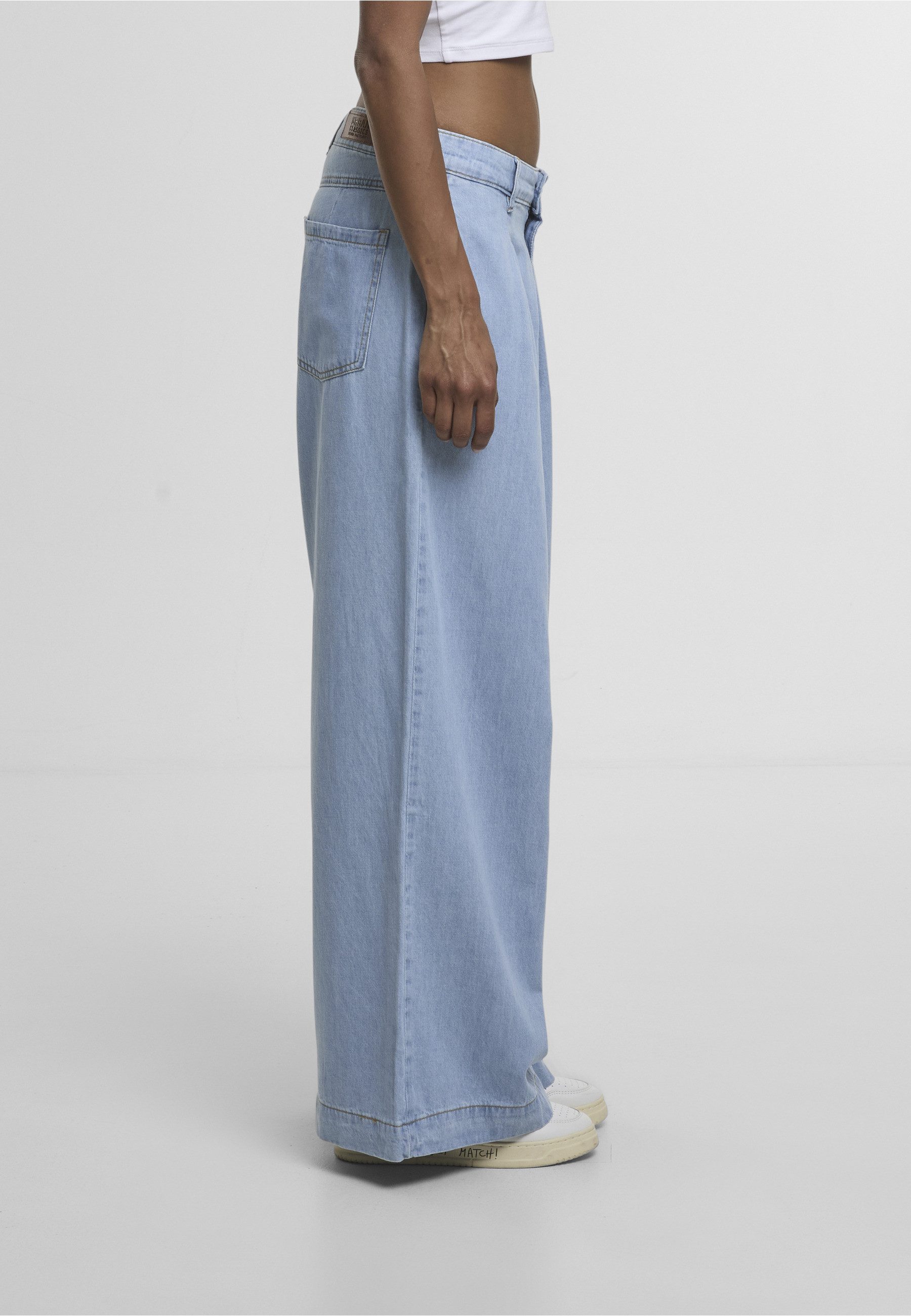 URBAN CLASSICS Bequeme Jeans Urban Classics Ladies Wide Leg Light Denim Pants