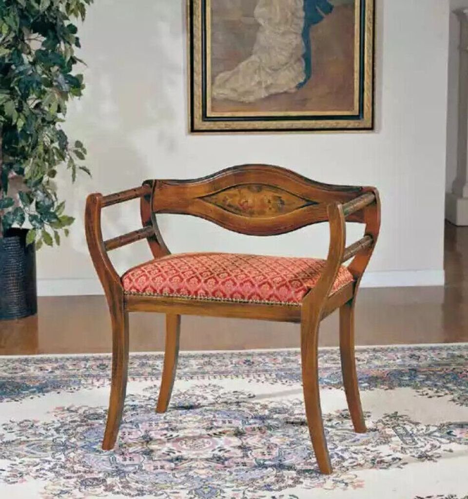 Made Stuhl Italy JVmoebel Holz Polster Stoff Klassische Sessel Sitz in (1 Wohnzimmer St), Möbel Designer