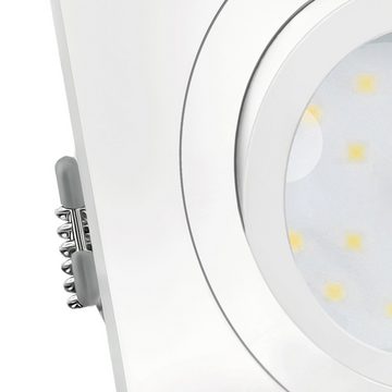 SSC-LUXon LED Einbaustrahler QF-2 LED Einbauleuchte weiss, flach & schwenkbar mit LED Modul 4W, Warmweiß