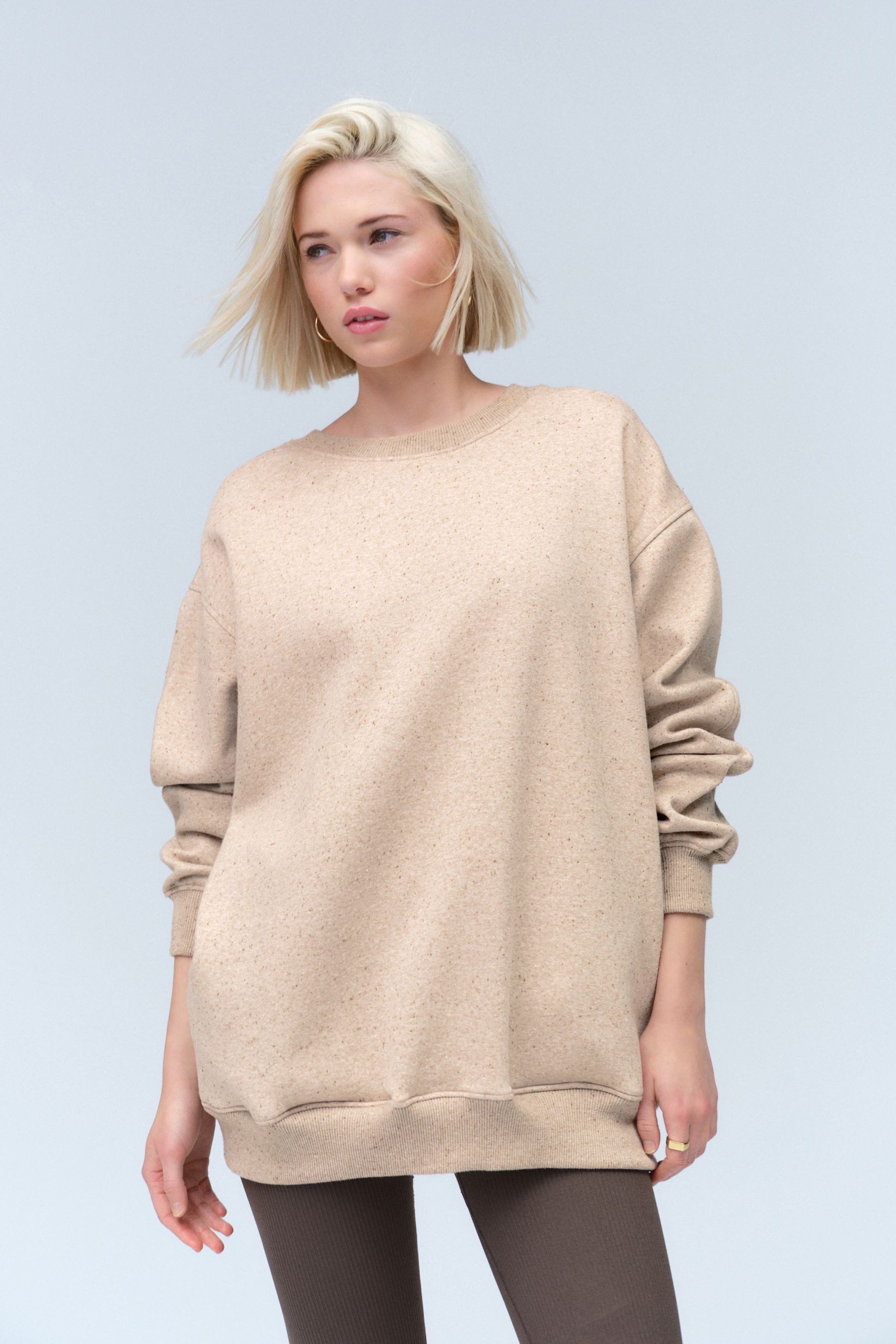 Next Longsweatshirt Angerautes Relaxed Fit Oversized-Sweatshirt (1-tlg)