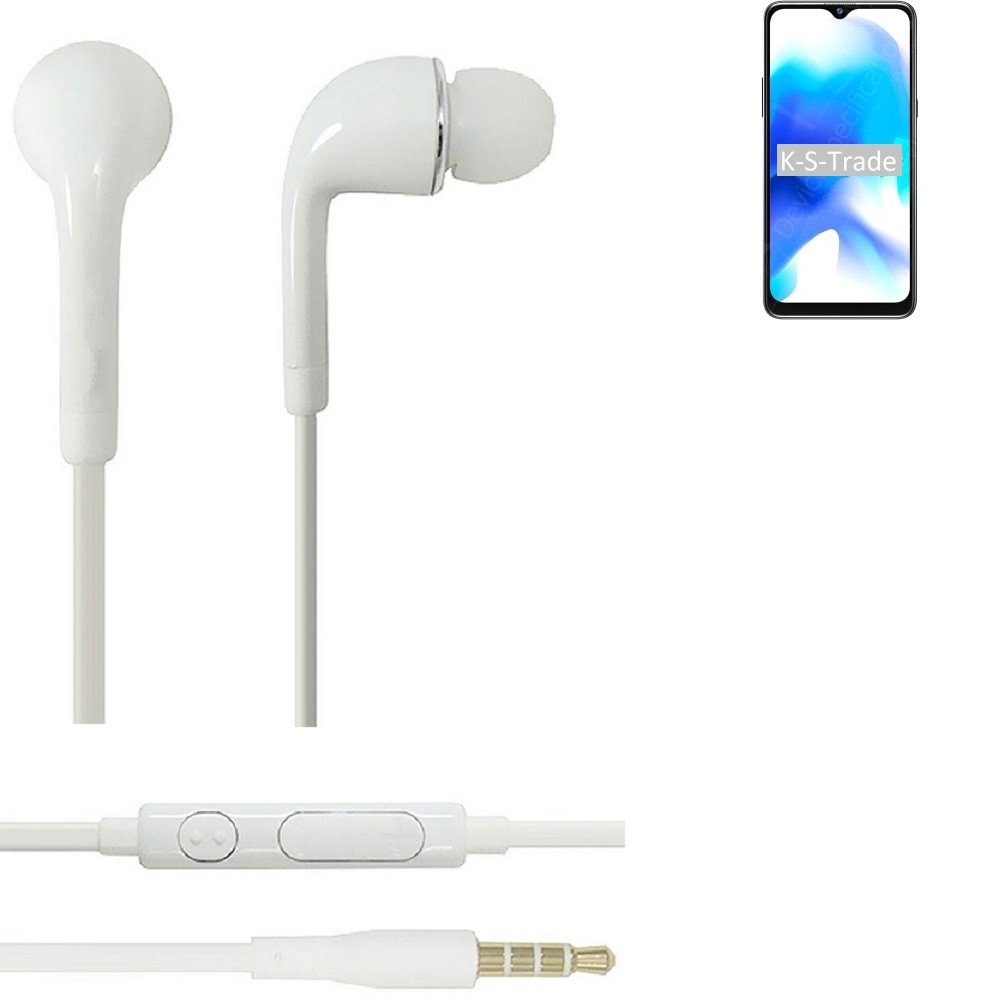 K-S-Trade für Blackview A80s In-Ear-Kopfhörer Lautstärkeregler mit Headset weiß (Kopfhörer 3,5mm) u Mikrofon