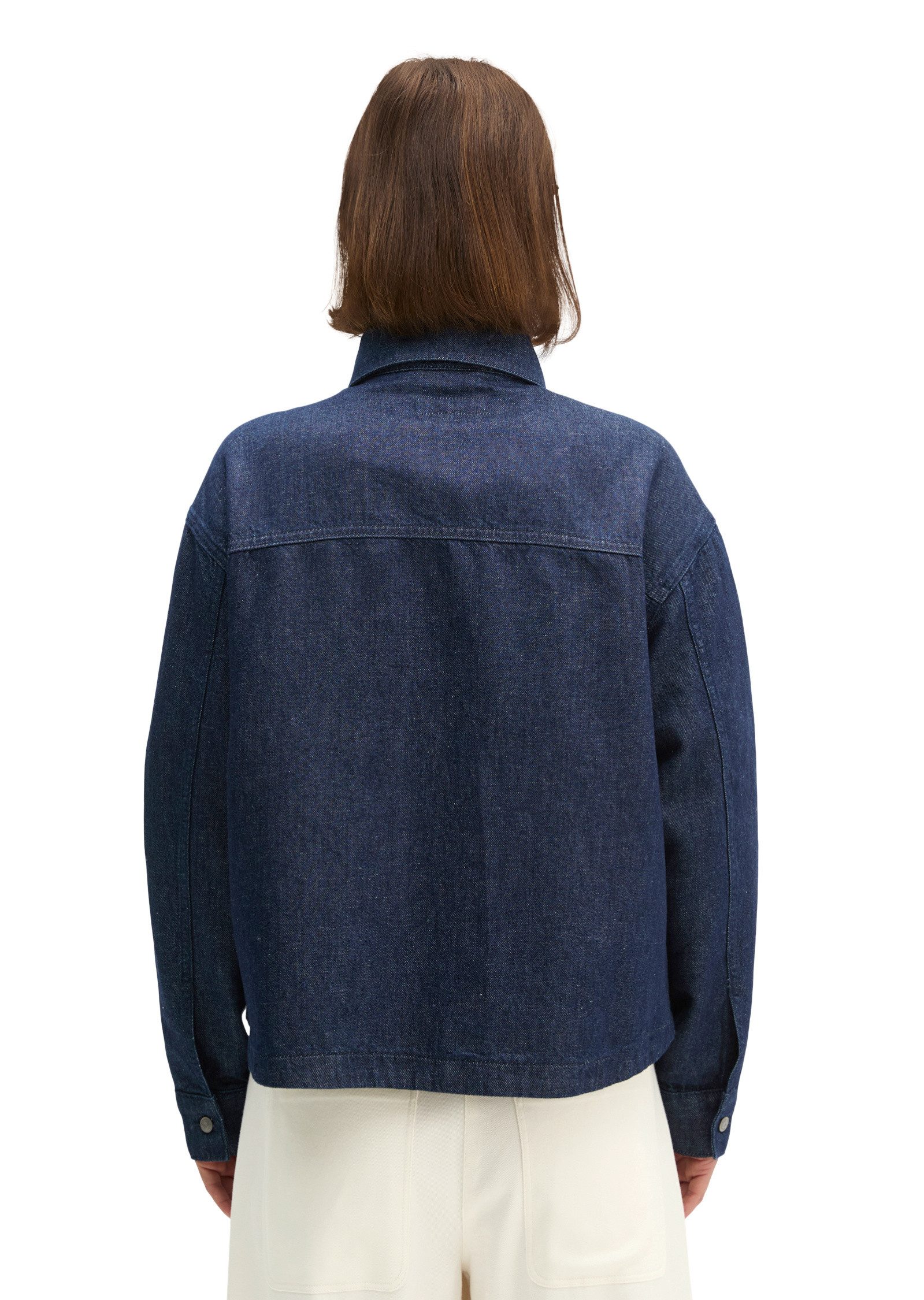 Marc O'Polo Jeansbluse aus Organic-Cotton-Leinen-Mix