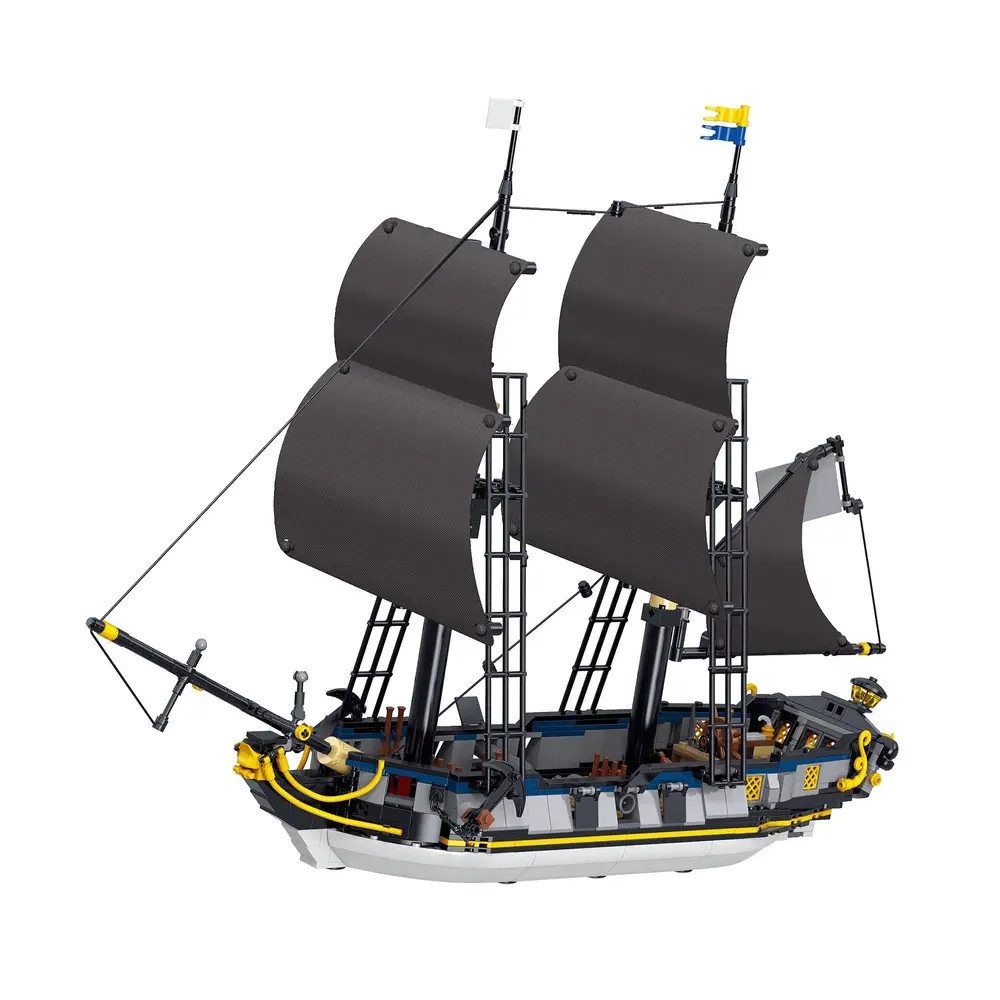 Brixies BRIXIES Plus Piraten-Schiff groß - Klemmbausteine Set Konstruktionsspielsteine, hochwertige Klemmbausteine