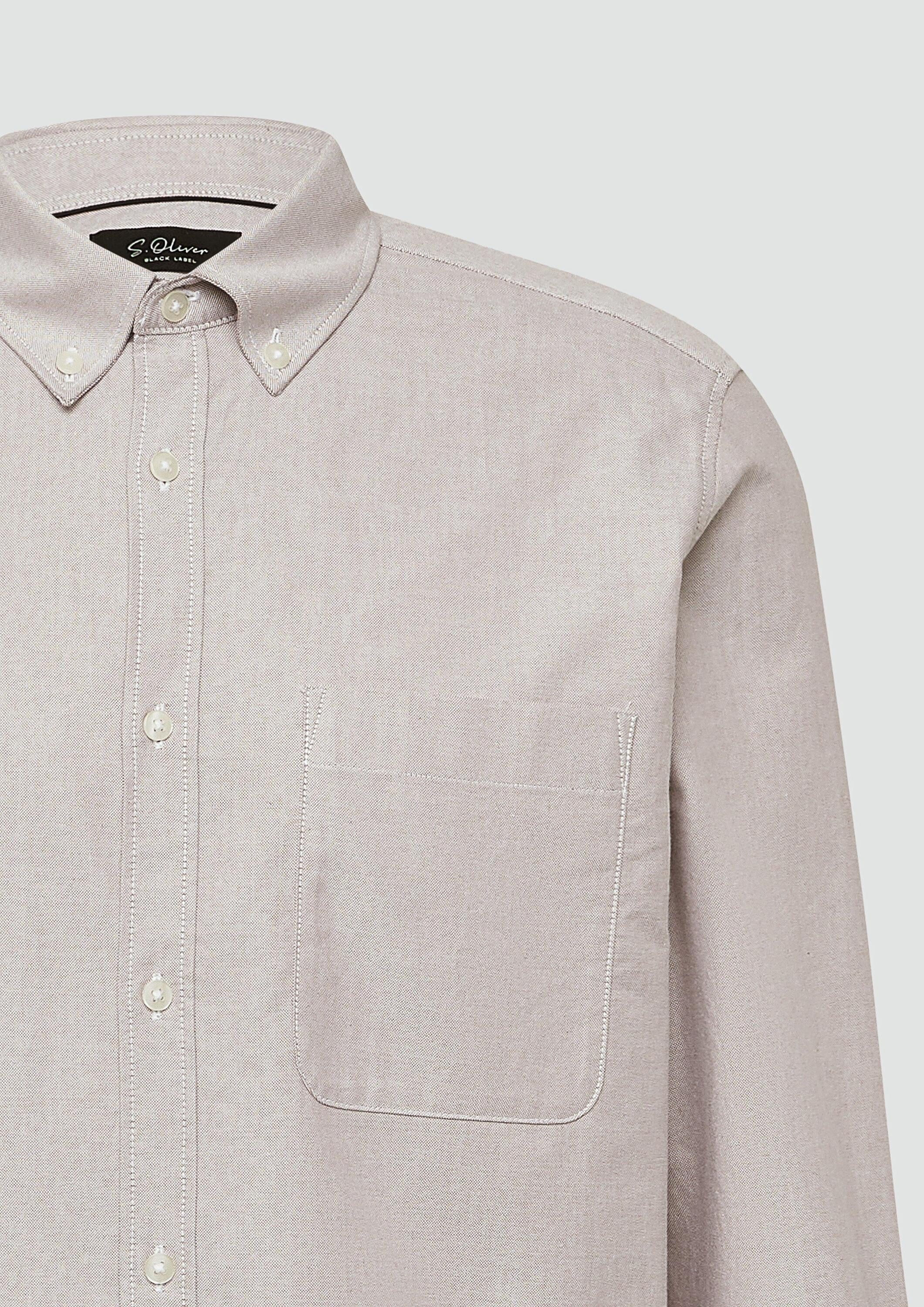 s.Oliver Langarmhemd Hemd Regular Fit: Oxfordhemd mit Button-Down-Kragen