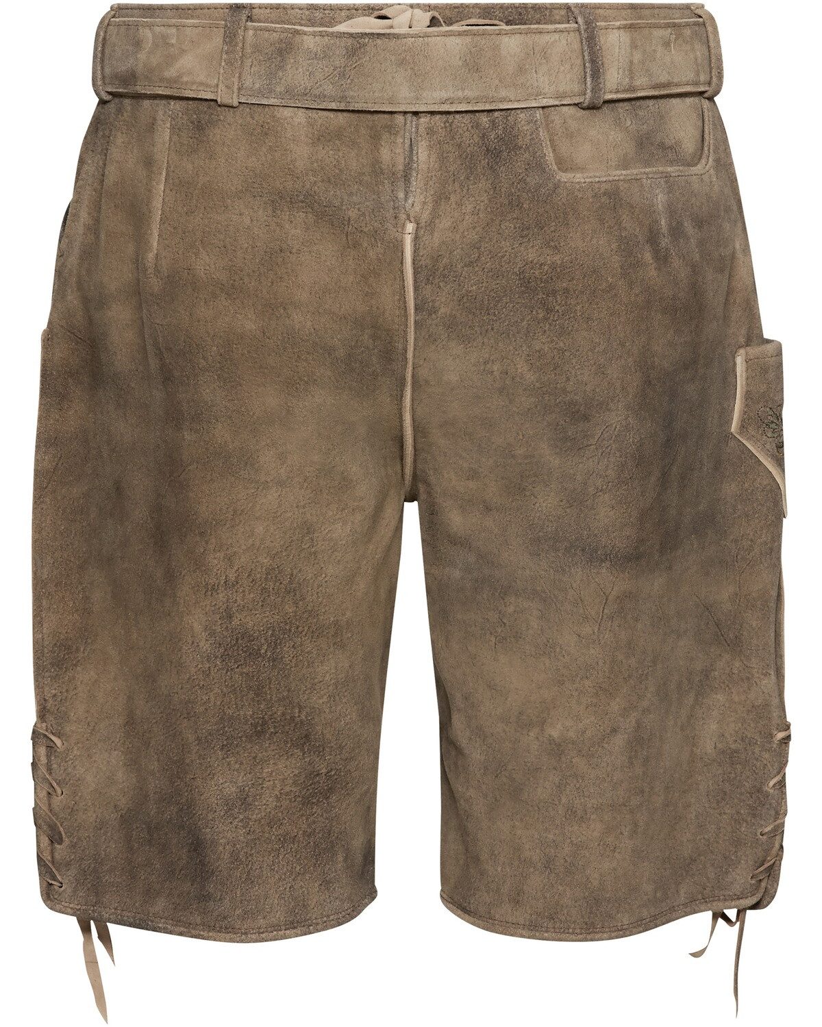 KRÜGER BUAM Trachtenlederhose Kurze Lederhose mit Gürtel