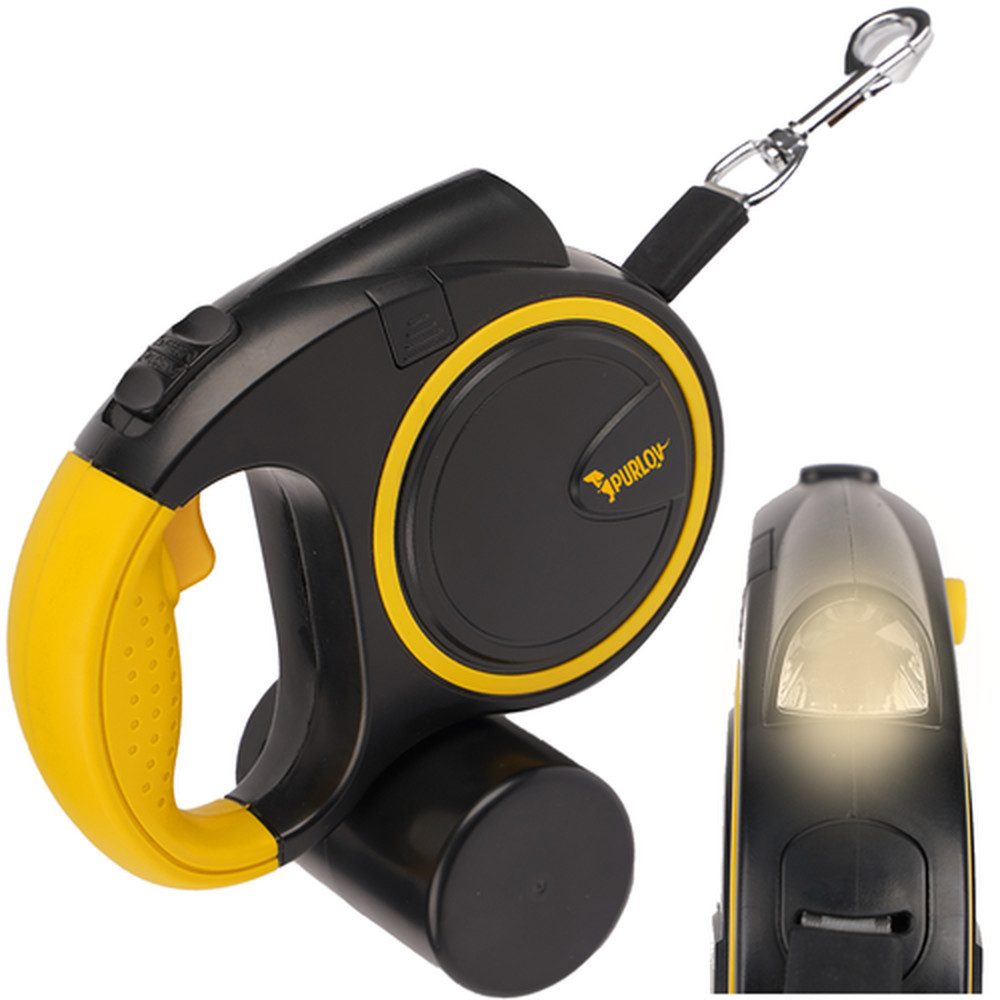Purlov Hundeleine Automatische Leine mit Taschenlampe 5 m, ABS (Spar-Set, 1 günstig online kaufen