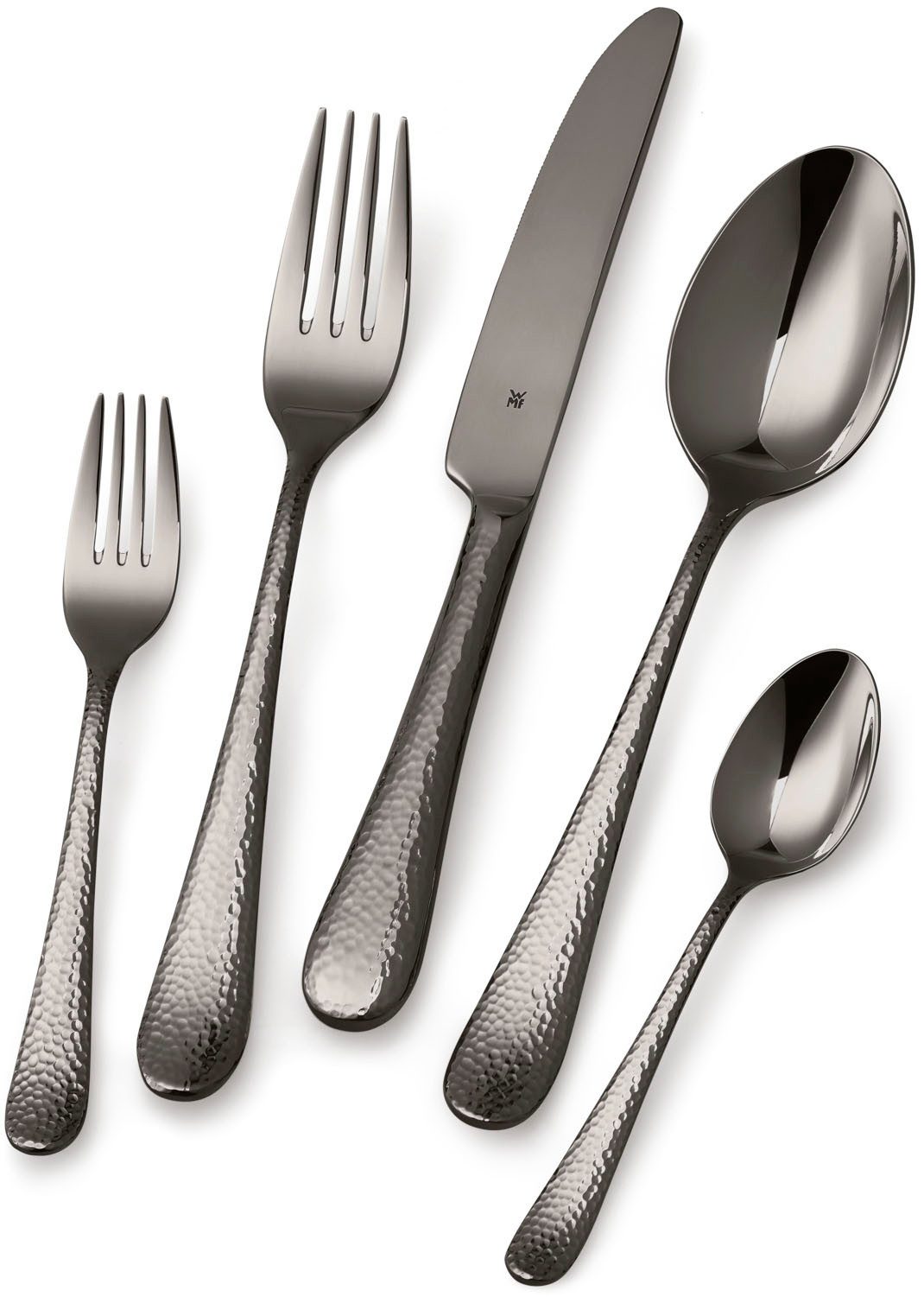 WMF Besteck-Set Sitello (30-tlg), 6 Personen, Cromargan® Edelstahl Rostfrei 18/10, geschmiedete Messer, farbecht, Wellenschliff, spülmaschinenfest