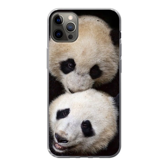 MuchoWow Handyhülle Panda - Tierfreunde - Schwarz Handyhülle Apple iPhone 12 Pro Max Smartphone-Bumper Print Handy