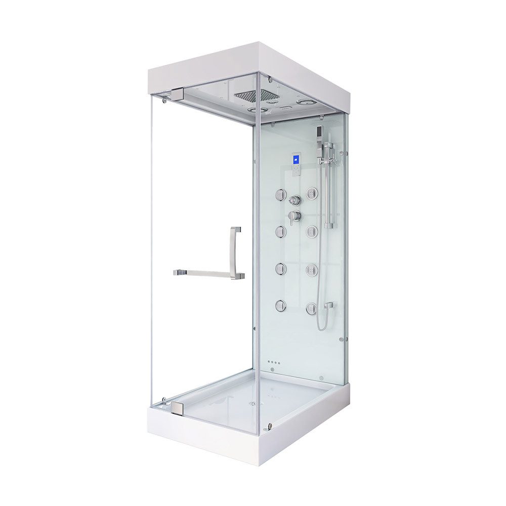 HOME DELUXE Dampfdusche DESIGN - M, BxT: 80x120 cm, Komplettdusche inkl. Duschtasse & Siphon, Armaturen