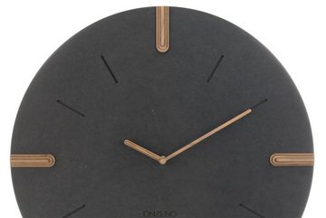 ONZENO Wanduhr THE WOODY. 46x46x3.3 cm (handgefertigte Design-Uhr)
