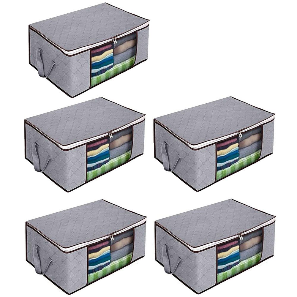 Unterbettkommode 5 Stück Aufbewahrungstasche Schrank Organizer, Faltbar Kleiderschrank