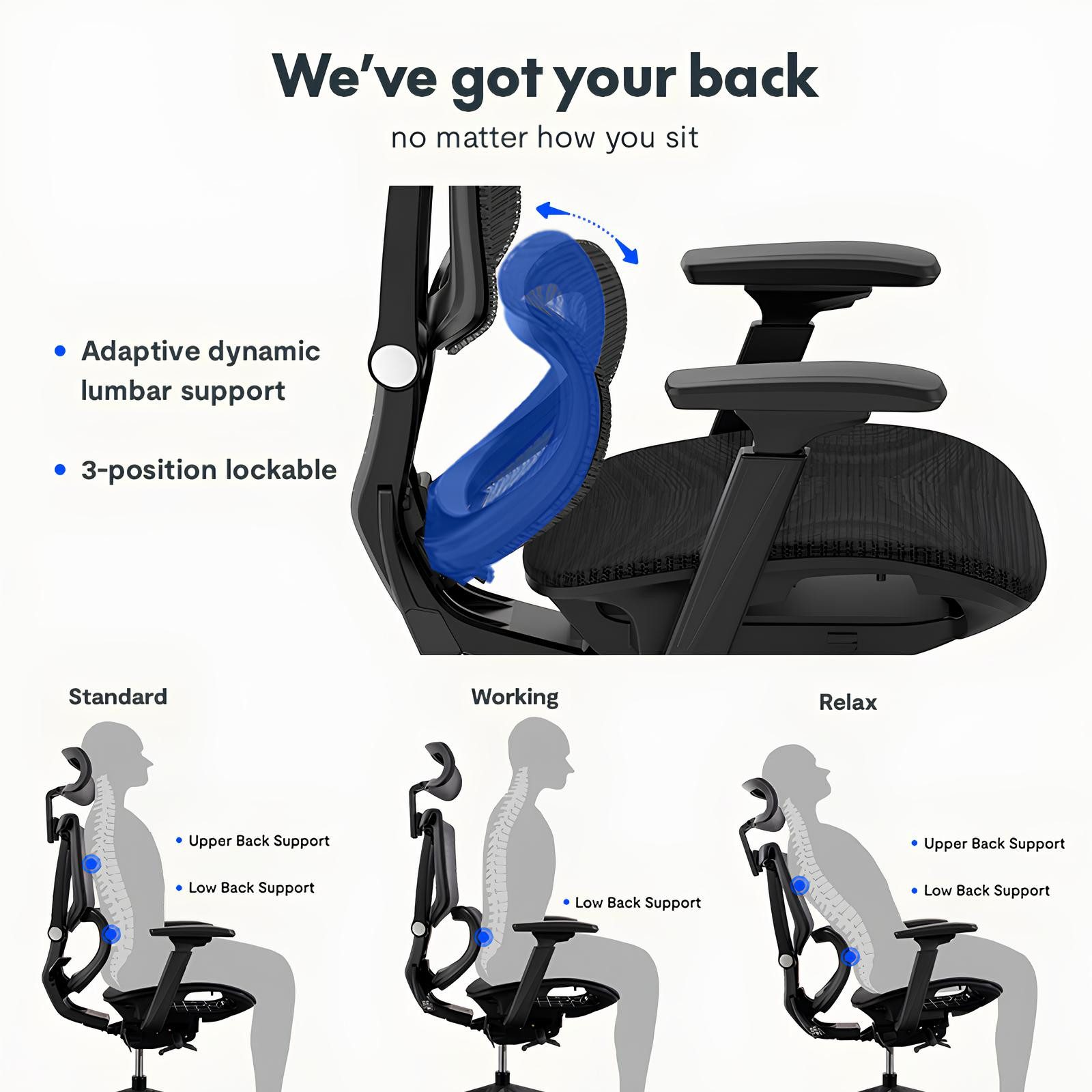 FLEXISPOT Bürostuhl Schreibtischstuhl Premium Ergonomischer (Rückenlehne günstig online kaufen