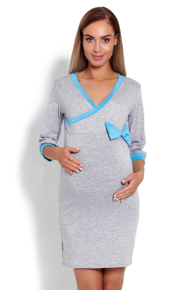 PeeKaBoo Umstandsnachthemd Stillnachthemd Nachthemd Stillen Schwangerschaft blau