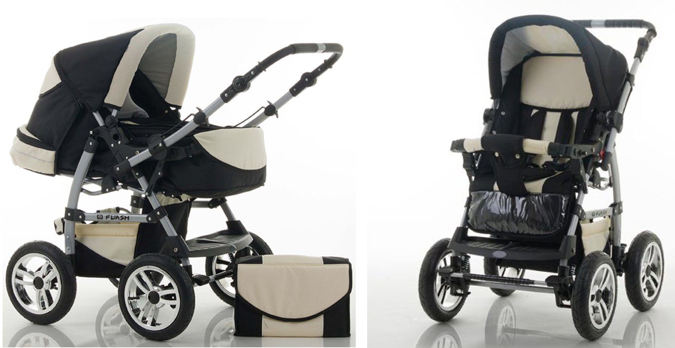 - - Schwarz-Creme babies-on-wheels in Farben 5 Flash inkl. Teile Kinderwagen-Set in Autositz Kombi-Kinderwagen 1 18 17
