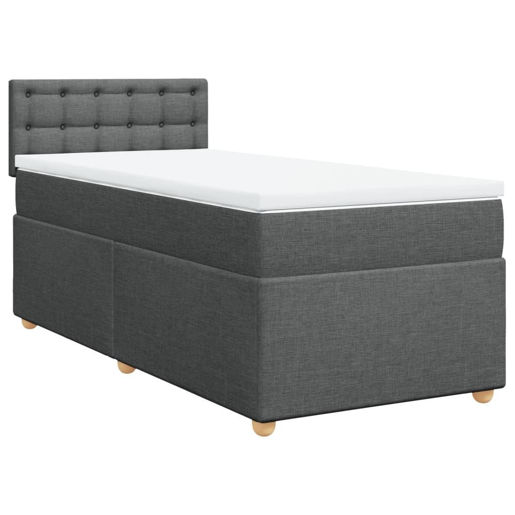 vidaXL Bett Boxspringbett mit Matratze Dunkelgrau günstig online kaufen