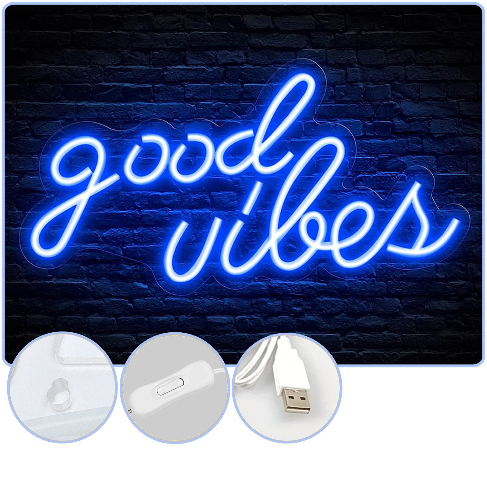 MUPOO LED Dekolicht Good Vibes Neonschild günstig online kaufen