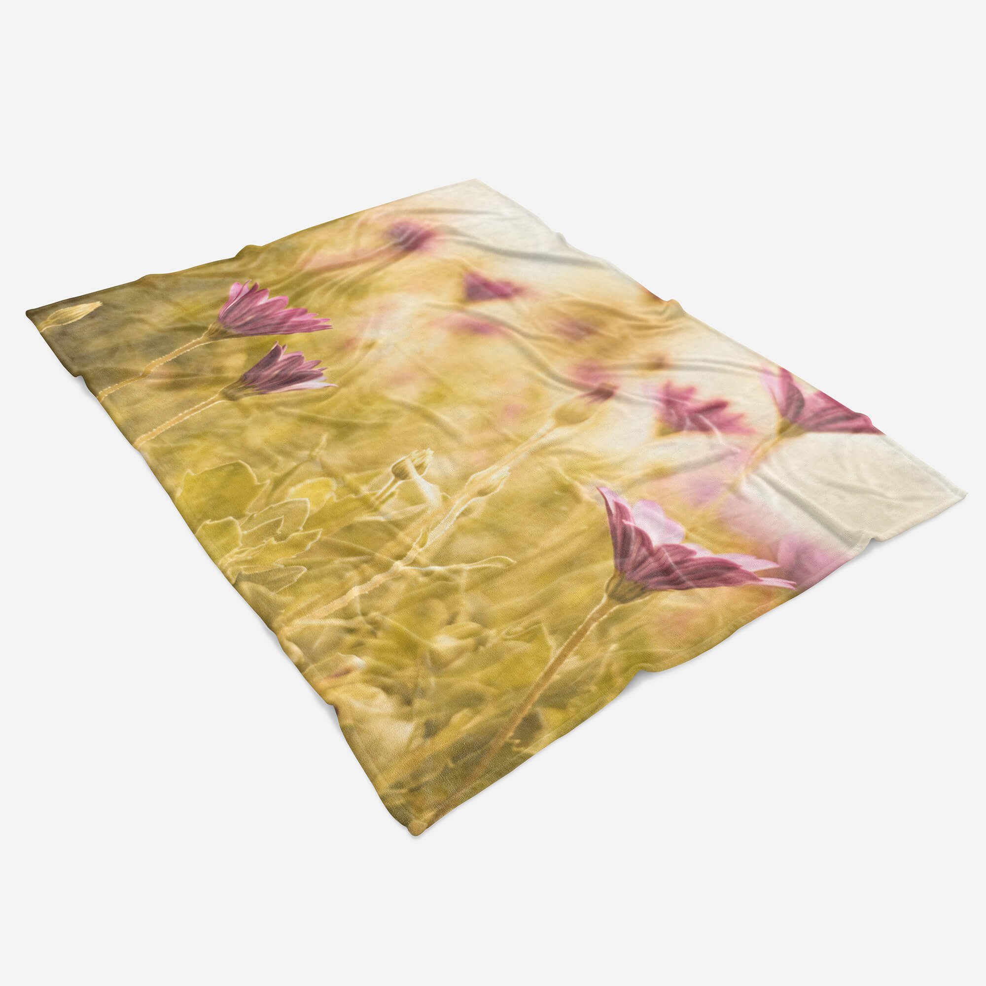 Sinus Art Handtücher Baumwolle-Polyester-Mix Saunatuch Kuscheldecke Feldblumen Handtuch mit Handtuch Blumen, Fotomotiv (1-St), Strandhandtuch