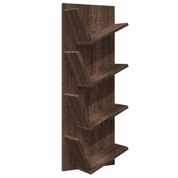 vidaXL Regal Wand-Bücherregal mit 4 Fächern Braun Eichen-Optik 33x16x90 cm, 1-tlg.