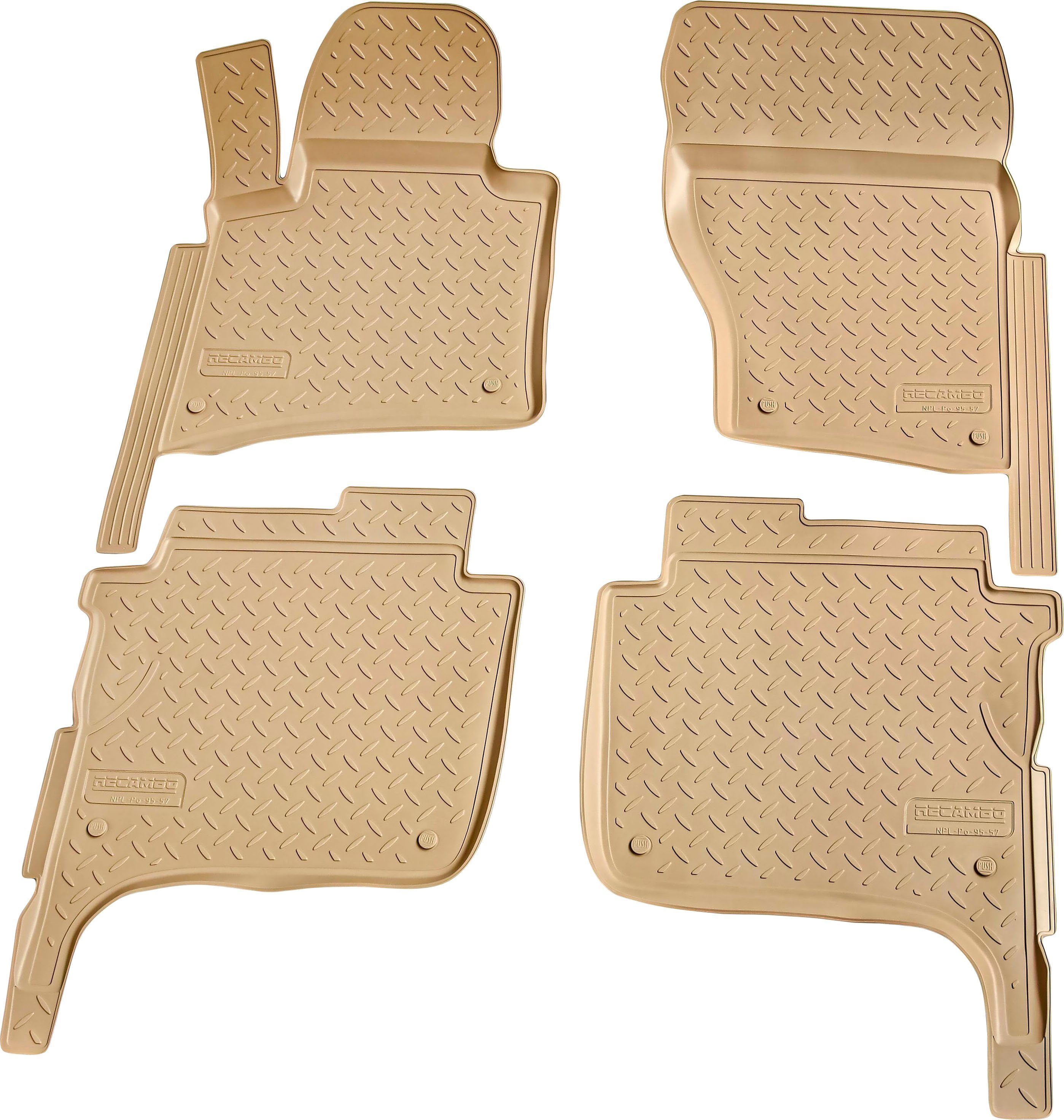 RECAMBO Passform-Fußmatten CustomComforts (4 St), für VW Touareg, Typ 7P  2010 - 2018, perfekte Passform, Pflegeleicht, strapazierfähig, reißfest und  geruchsneutral