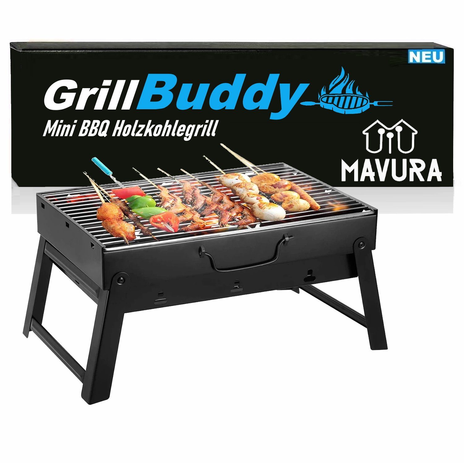 Holzkohlegrill GrillBuddy Mini BBQ Holzkohlegrill Grill Camping Klappgrill