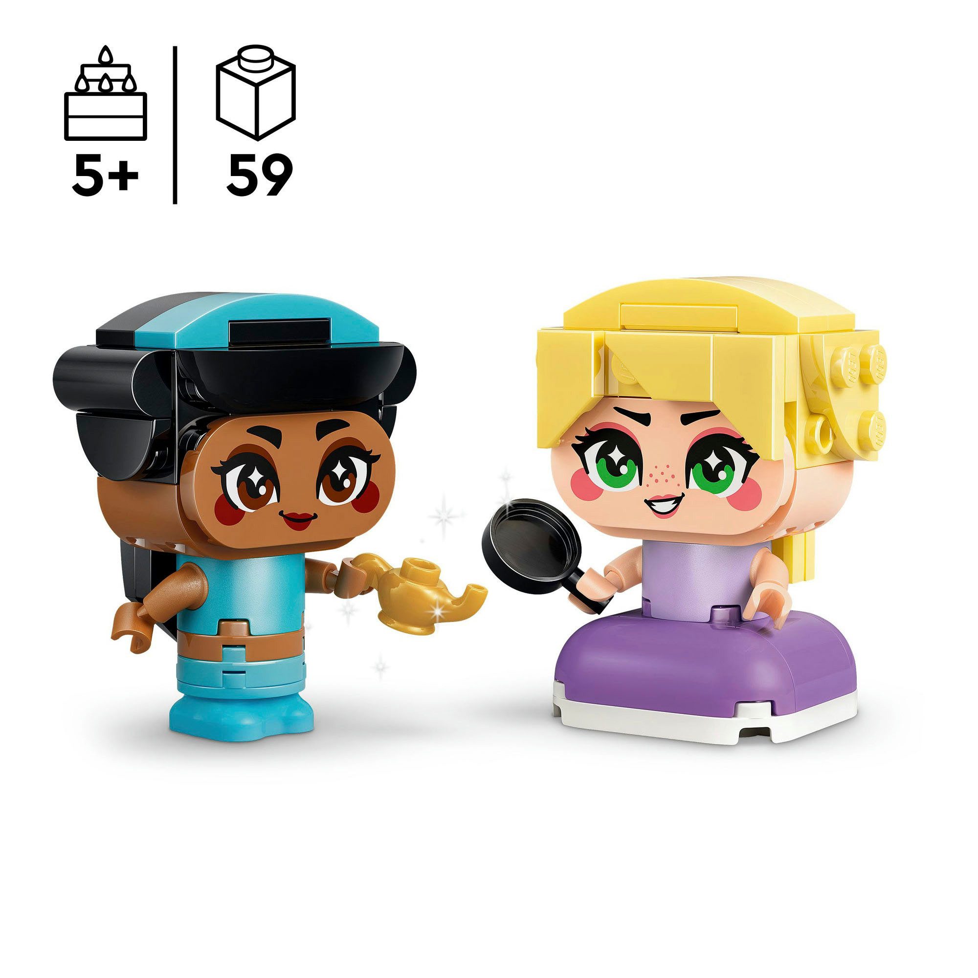 LEGO® Die Mini-Prinzessinnen Jasmin und Rapunzel (43303) Konstruktionsspielsteine, (59 St), LEGO Disney Princess