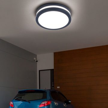 etc-shop LED Wandstrahler, LED-Leuchtmittel fest verbaut, Warmweiß, Wandleuchte Außen Deckenleuchte dimmbar Smart LED