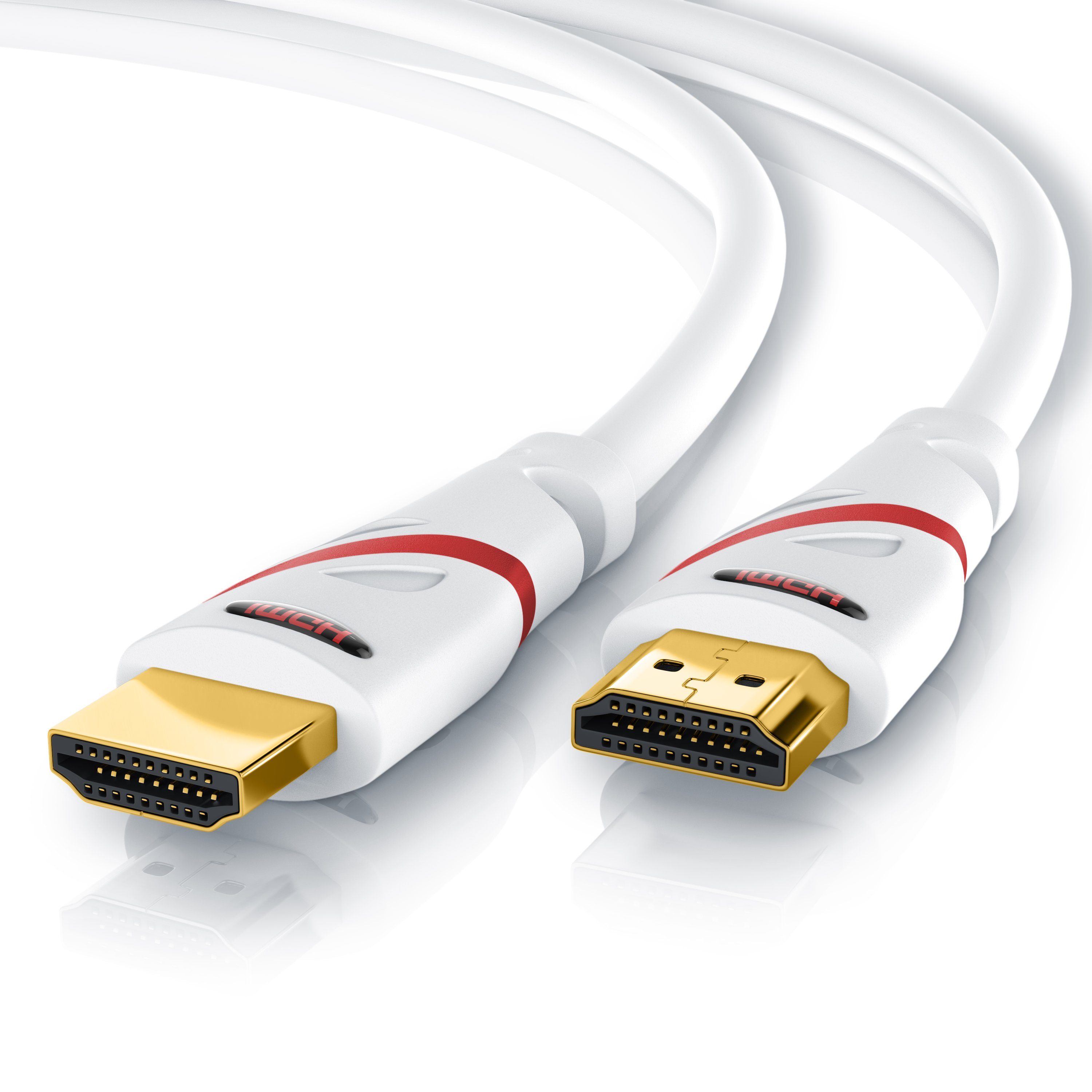 HDMI Kabel 1,5m High Speed with Ethernet A-Stecker 3D FULL HD 4K vergoldet weiß