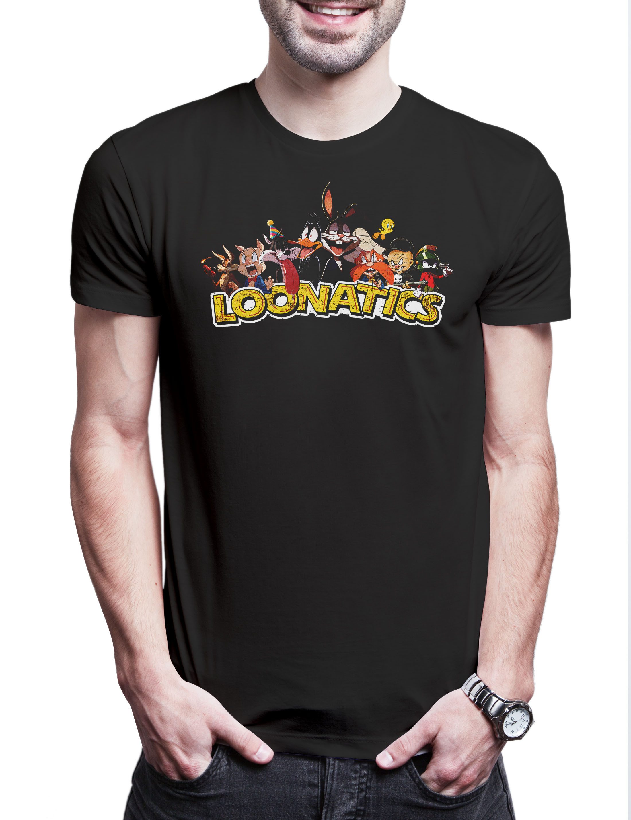 Print-Shirt Loonatics Herren T-Shirt Logo Toon Cartoon Comic BugsBunny Pig