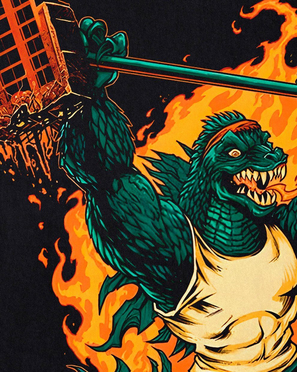 monster style3 Print-Shirt godzilla nippon japan tokio fitness kaiju
