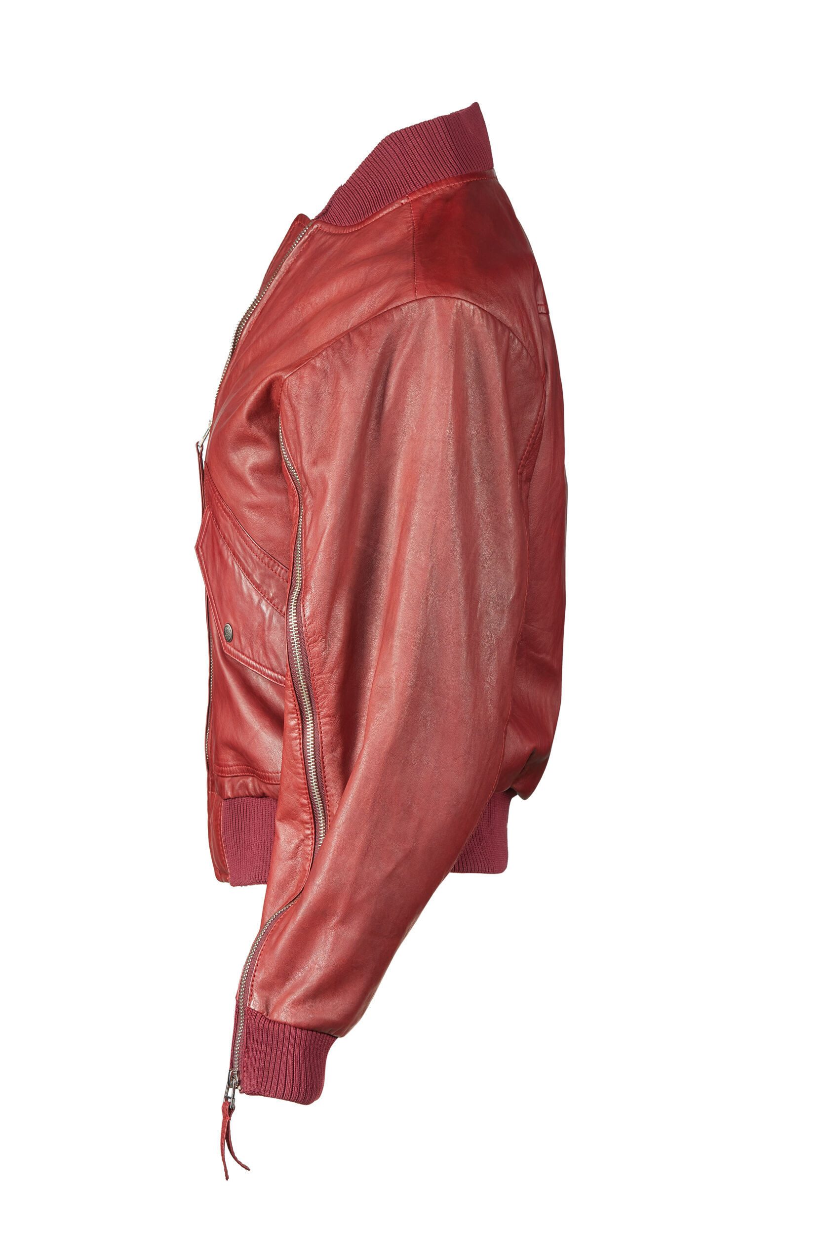 Apple of Eden Lederjacke AOE-143 (1-St) mit Reißverschlüsse an den Ärmeln