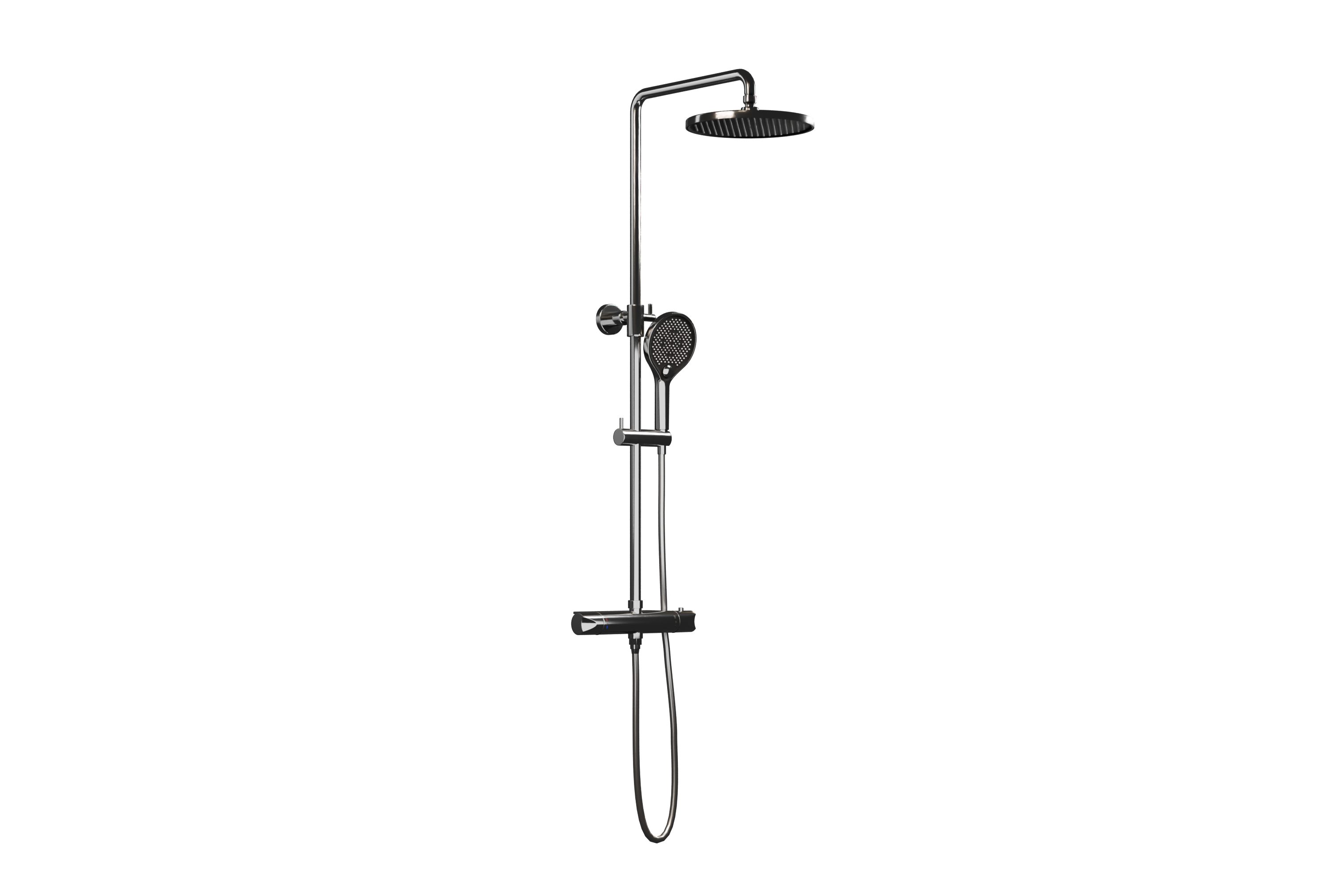 Bernstein Duschsystem 8221 BASIC, Design Duschsäule Thermostat inkl. Handbrause & Regendusche
