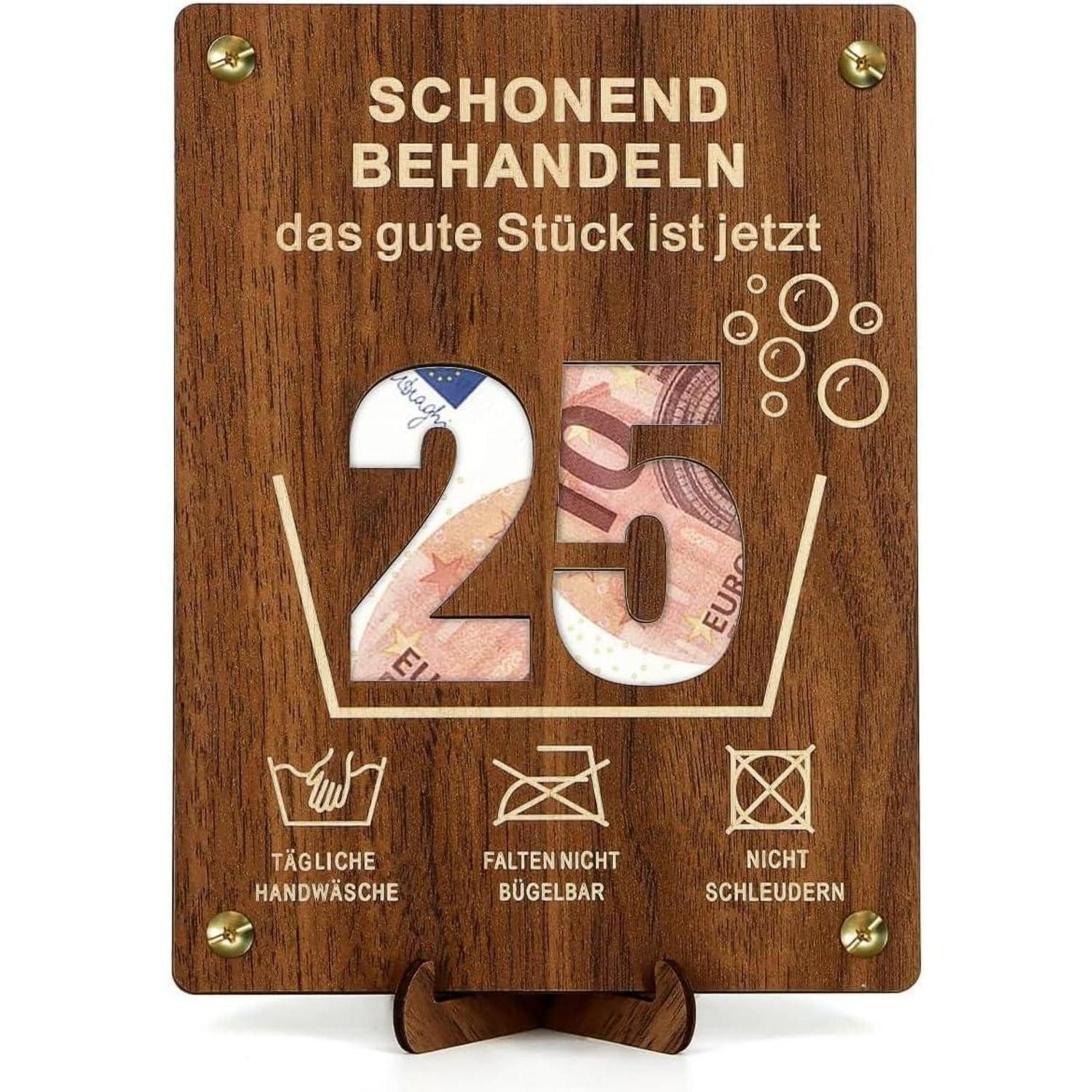 LuxusKollektion Geschenkbox Geldgeschenke Holz Geburtstag Karte Männer Frauen 25