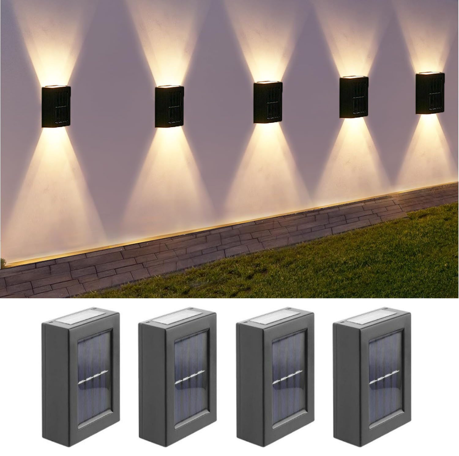 oyajia Außen-Wandleuchte 4er Set LED Solarleuchte günstig online kaufen